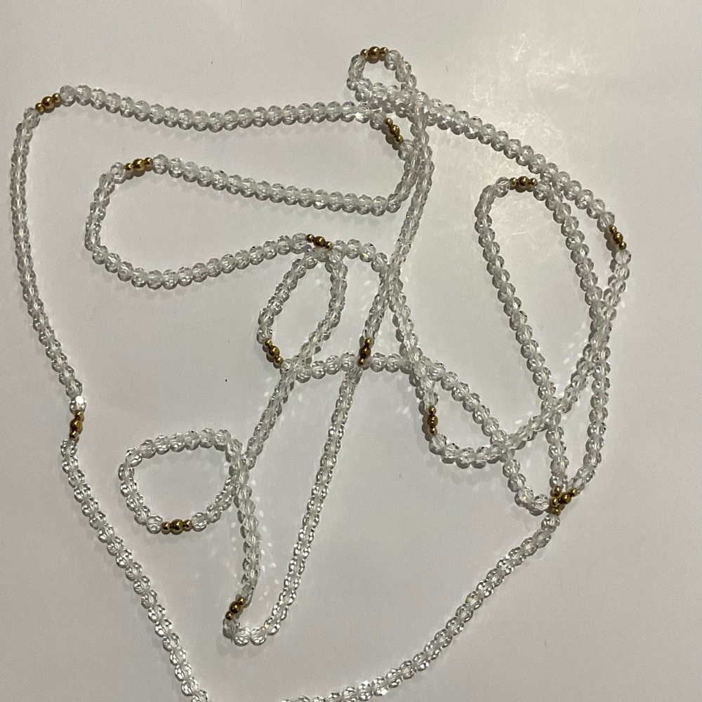 Crystal and Gold Beaded Necklace